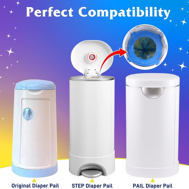 Eyssu Diaper Pail Refill Bags 40 Pack, Compatible with Arm&Hammer Disposal System, Diaper Bags with Upgraded Odor Lock, Seal and Toss Diaper Pail Refills, Holds up to 1280 Baby Diapers - Image 2